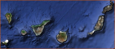 Haga clic para ver en detalle foto de satélite de Fuerteventura.